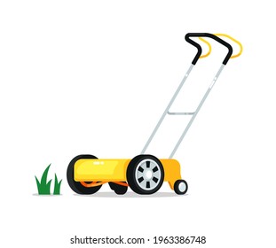 Wheel Lawn Mover Isolated On White Background