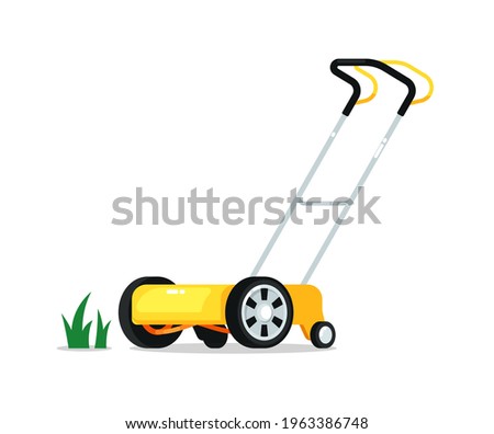 Wheel lawn mover isolated on white background