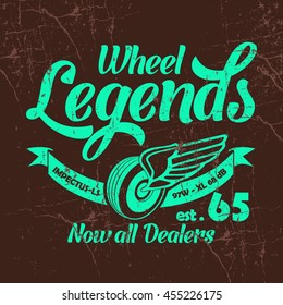 Wheel Legends vector T-shirt design.