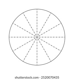 Wheel of life for lifestyle balance control. Vector printable template from twelve sectors for daily planner, notebook