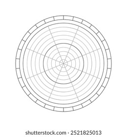 Wheel of life for lifestyle balance control. Vector printable template from eight sectors for daily planner, notebook