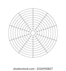 Wheel of life for lifestyle balance control. Vector printable template from ten sectors for daily planner, notebook