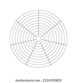 Wheel of life in seven parts. Circular diagram for daily planner, journal, notebook