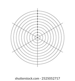 Wheel of life in six parts. Circular diagram for daily planner, journal, notebook