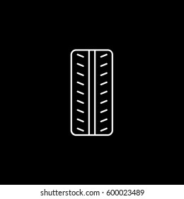Wheel Line Icon On Black Background