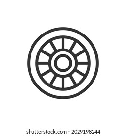 Wheel line icon. Web symbol for web and apps. Sign design in outline style. Wheel stroke object.