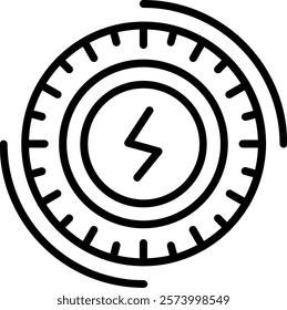 Wheel Line Vector Icon Design
