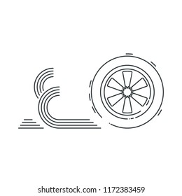 Wheel linear icon - vector minimal car tyre symbol or sign