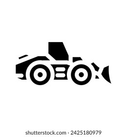 vector de icono de glifo de vehículo de construcción de cargador de ruedas. símbolo aislado ilustración de símbolo