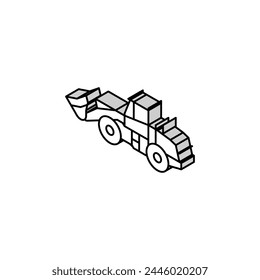 wheel loader construction vehicle isometric icon vector. wheel loader construction vehicle sign. isolated symbol illustration