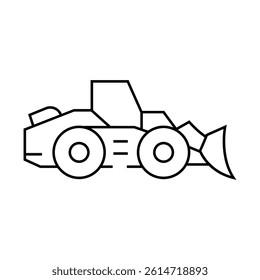 wheel loader construction vehicle line icon vector. wheel loader construction vehicle sign. isolated contour symbol black illustration