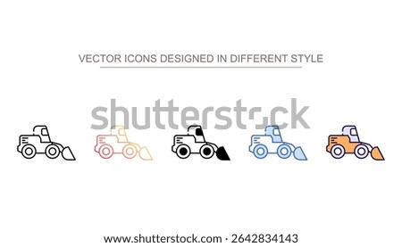 Wheel Loader icon design with white background stock illustration