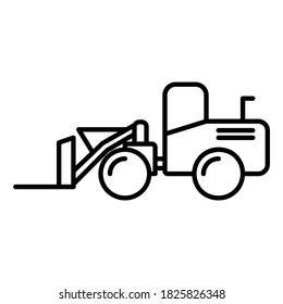Wheel loader icon. Isolated vector of construction equipment. 
Heavy equipment vehicles. Illustration of outline icon on white background. 
Perfect use for icons, web, patterns, designs, etc.