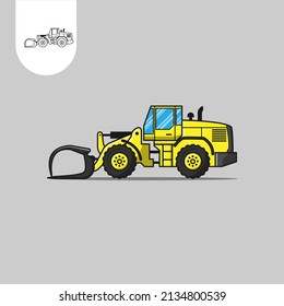 wheel loader icon on white background. Perfect use for web, pattern, design, icon, ui, ux, etc