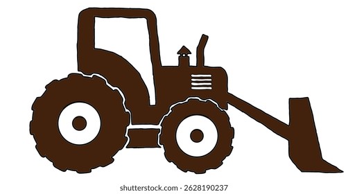 Wheel Loader Icon Silhouette in Vector Illustration Style