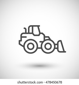 Wheel loader line icon