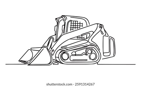 wheel loader machine outline coloring book page line art drawing