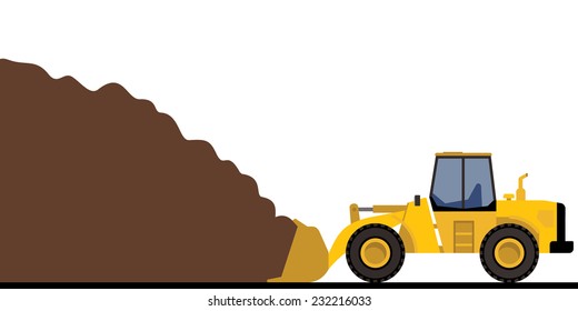 wheel loader pushing dirt