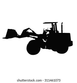 wheel loader silhouette vector
