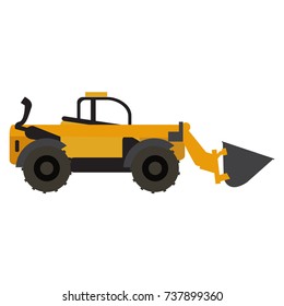 Wheel loader vehicle icon isolated on white background, Vector illustration