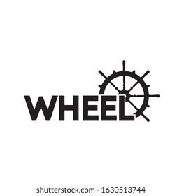 Wheel logo. Steering wheel of the ship