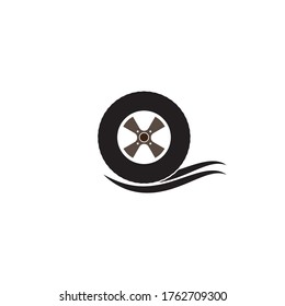 fondo de diseño de ilustración del vector del logotipo de la rueda
