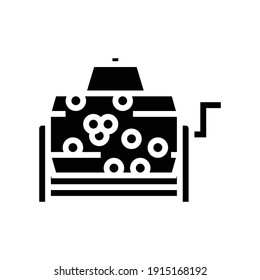 wheel lottery glyph icon vector. wheel lottery sign. isolated contour symbol black illustration