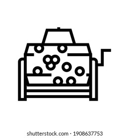 wheel lottery line icon vector. wheel lottery sign. isolated contour symbol black illustration
