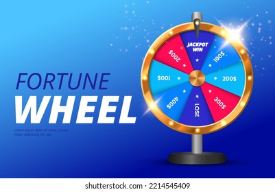 Wheel of luck or fortune illustration. Vector illustration. Online casino background.