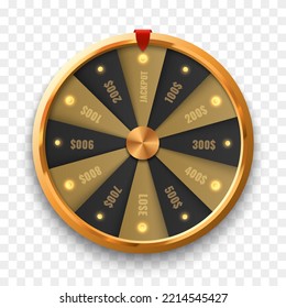 Wheel of luck or fortune illustration. Vector illustration. Online casino background.