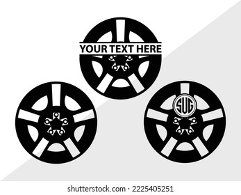 Wheel Monogram Printable Vector Illustration