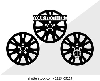 Wheel Monogram Printable Vector Illustration svg