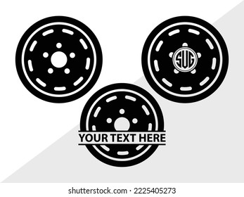 Wheel Monogram Printable Vector Illustration