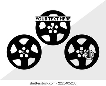 Wheel Monogram Printable Vector Illustration