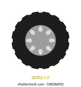 wheel on the car icon, vector illustration EPS 10
