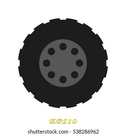 wheel on the car icon, vector illustration EPS 10
