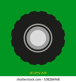 wheel on the car icon, vector illustration EPS 10