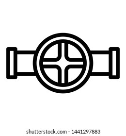 Wheel pipe tap icon. Outline wheel pipe tap vector icon for web design isolated on white background