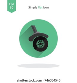 Wheel Of Plane Flat Icon. Vector Illustration