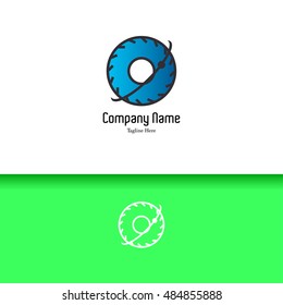 Wheel of planet lowercase flat logo design template