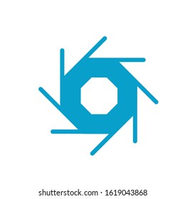 wheel polygon logo design simple modern template
