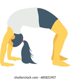 
Wheel Pose Color Vector Icon 
