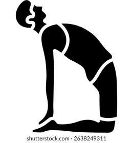Wheel Pose Icon Glyph Vector Illustration
