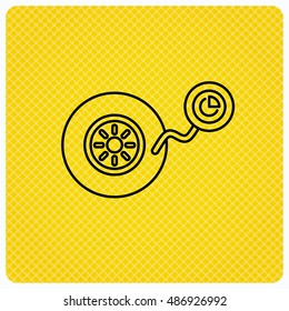 Wheel pressure icon. Tire service sign.