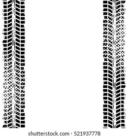 wheel prints in black and white colors. vector illustration