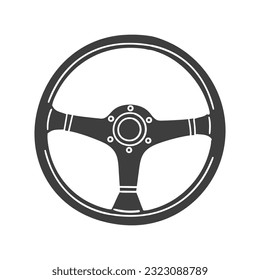 Wheel Racing Icon Silhouette Illustration. Car Parts Vector Graphic Pictogram Symbol Clip Art. Doodle Sketch Black Sign.