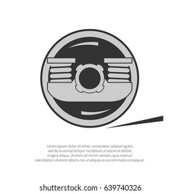 Wheel of a rail car isolated on background. Vector illustration. 