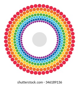 The wheel rainbow on white background