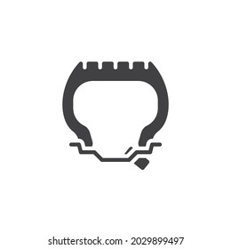 Icono vectorial de herramienta de reparación de ruedas. signo plano relleno para concepto móvil y diseño web. Icono de glifo de reparación de neumáticos. Símbolo, ilustración del logotipo. Gráficos vectoriales