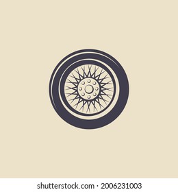 wheel retro vintage design vector